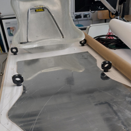 Velocity Kart Simulator Parts Laid Out on Welding Jig